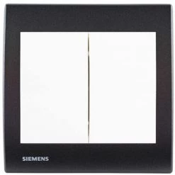 Double Va Et Vient Blanc Delta Iris + Plaque Basic Anthracite - SIEMENS - SIEMENS