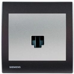 Prise Informatique RJ45 Silver Delta Iris + Plaque Basic Anthracite - SIEMENS - SIEMENS