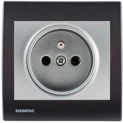 Prise 2P+T Silver Delta Iris + Plaque Basic Anthracite - SIEMENS - SIEMENS