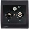 Prise TV/FM/SAT Anthracite Delta Iris + Plaque Basic Anthracite - SIEMENS - SIEMENS