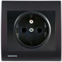 Prise 2P+T Anthracite Delta Iris + Plaque Basic Anthracite - SIEMENS - SIEMENS