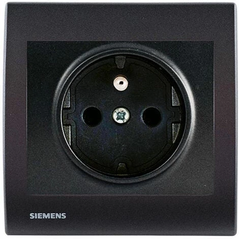 Prise 2P+T Anthracite Delta Iris + Plaque Basic Anthracite - SIEMENS - SIEMENS 1 Prise 2P+T Anthracite Delta Iris + Plaque Basic Anthracite - SIEMENS - SIEMENS