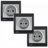 Lot De 3 Prises 2P+T Silver Delta Iris + Plaques Anthracite - SIEMENS - SIEMENS