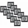 Lot De 10 Prise 2P+T Silver Delta Iris + Plaque Anthracite - SIEMENS - SIEMENS