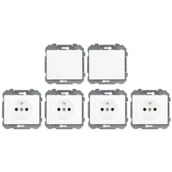 Lot De 2 Va Et Vient Blanc Et 4 Prises 2P+T Blanc - SIEMENS - SIEMENS