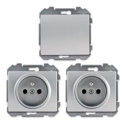 Lot De 1 Va Et Vient Silver Et 2 Prises 2P+T Silver - SIEMENS - SIEMENS