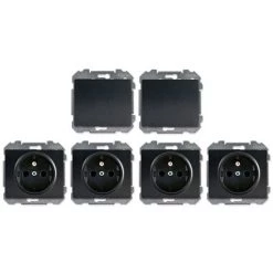 Lot De 2 Va Et Vient Anthracite Et 4 Prises 2P+T Anthracite - SIEMENS - SIEMENS