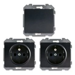 Lot De 1 Va Et Vient Anthracite Et 2 Prises 2P+T Anthracite - SIEMENS - SIEMENS