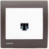 Prise Informatique RJ45 Blanc Delta Iris + Plaque Soft Marron - SIEMENS - SIEMENS