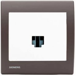 Prise Informatique RJ45 Blanc Delta Iris + Plaque Soft Marron - SIEMENS - SIEMENS