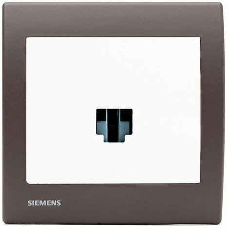 Prise Informatique RJ45 Blanc Delta Iris + Plaque Soft Marron - SIEMENS - SIEMENS 1 Prise Informatique RJ45 Blanc Delta Iris + Plaque Soft Marron - SIEMENS - SIEMENS
