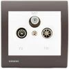 PriseTV/FM/SAT Blanc Delta Iris + Plaque Soft Marron - SIEMENS - SIEMENS
