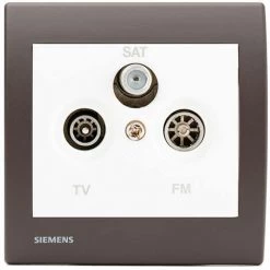 PriseTV/FM/SAT Blanc Delta Iris + Plaque Soft Marron - SIEMENS - SIEMENS