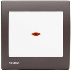 Va-et-Vient Lumineux Blanc Delta Iris + Plaque Soft Marron - SIEMENS - SIEMENS