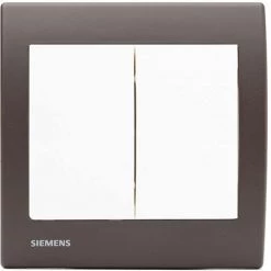 Double Va Et Vient Blanc Delta Iris + Plaque Soft Marron - SIEMENS - SIEMENS