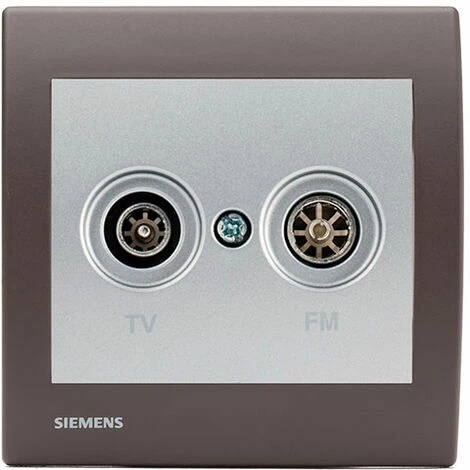 Prise TV/FM Silver Delta Iris + Plaque Soft Marron - SIEMENS - SIEMENS 1 Prise TV/FM Silver Delta Iris + Plaque Soft Marron - SIEMENS - SIEMENS