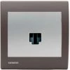 Prise Informatique RJ45 Silver Delta Iris + Plaque Soft Marron - SIEMENS - SIEMENS