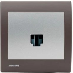 Prise Informatique RJ45 Silver Delta Iris + Plaque Soft Marron - SIEMENS - SIEMENS