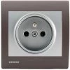 Prise 2P+T Silver Delta Iris + Plaque Soft Marron - SIEMENS - SIEMENS
