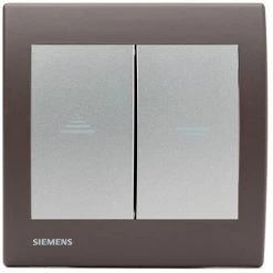 Interrupteur Volet Roulant Silver Delta Iris + Plaque Soft Marron - SIEMENS - SIEMENS