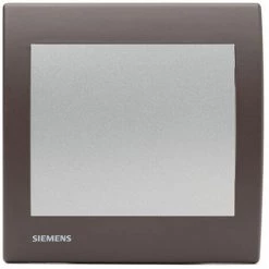 Poussoir Silver Delta Iris + Plaque Soft Marron - SIEMENS - SIEMENS