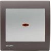 Va Et Vient Lumineux Silver Delta Iris + Plaque Soft Marron - SIEMENS - SIEMENS
