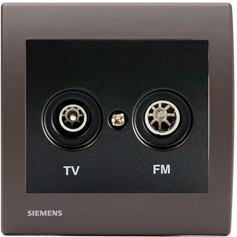 Prise TV/FM Anthracite Delta Iris + Plaque Soft Marron - SIEMENS - SIEMENS 1 Prise TV/FM Anthracite Delta Iris + Plaque Soft Marron - SIEMENS - SIEMENS