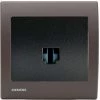 Prise Informatique RJ45 Anthracite Delta Iris + Plaque Soft Marron - SIEMENS - SIEMENS