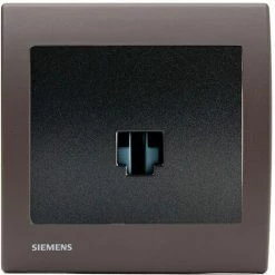 Prise Informatique RJ45 Anthracite Delta Iris + Plaque Soft Marron - SIEMENS - SIEMENS