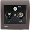 Prise TV/FM/SAT Anthracite Delta Iris + Plaque Soft Marron - SIEMENS - SIEMENS