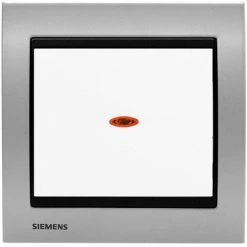 Va Et Vient Lumineux Blanc Delta Iris + Plaque Métal Alu Silver - SIEMENS - SIEMENS