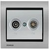 Prise TV/FM Silver Delta Iris + Plaque Métal Alu Silver - SIEMENS - SIEMENS
