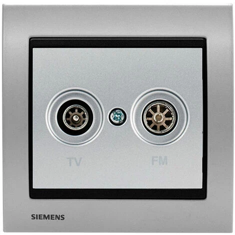 Prise TV/FM Silver Delta Iris + Plaque Métal Alu Silver - SIEMENS - SIEMENS 1 Prise TV/FM Silver Delta Iris + Plaque Métal Alu Silver - SIEMENS - SIEMENS