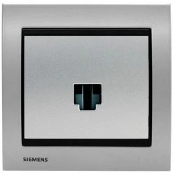 Prise Informatique RJ45 Silver Delta Iris + Plaque Métal Alu Silver - SIEMENS - SIEMENS