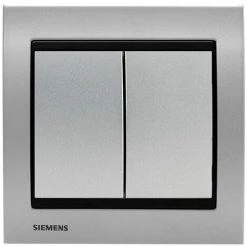 Double Va Et Vient Silver Delta Iris + Plaque Métal Alu Silver - SIEMENS - SIEMENS