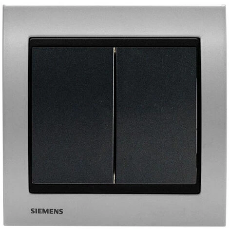 Va Et Vient + Poussoir Anthracite Delta Iris + Plaque Métal Alu Silver - SIEMENS - SIEMENS 1 Va Et Vient + Poussoir Anthracite Delta Iris + Plaque Métal Alu Silver - SIEMENS - SIEMENS