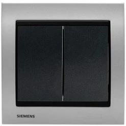 Double Va Et Vient Anthracite Delta Iris + Plaque Métal Alu Silver - SIEMENS - SIEMENS