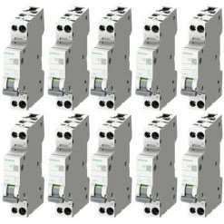 Kit Interrupteurs Magnétothermiques Siemens 10A 1P+N 4.5KA Courbe C 1 Module 5SL30107