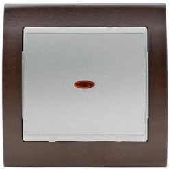 Va Et Vient Lumineux Silver Delta Iris + Plaque Bois Wengé - SIEMENS - SIEMENS