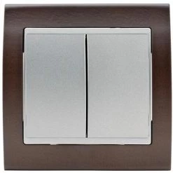 Double Va Et Vient Silver Delta Iris + Plaque Bois Wengé - SIEMENS - SIEMENS