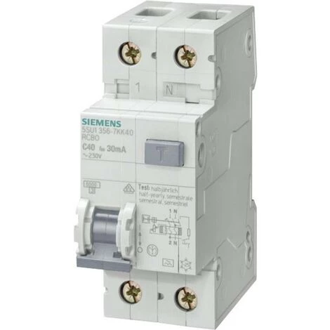 Siemens 5SU1356-6KK16 Disjoncteur Différentiel/Disjoncteur De Protection 2 Pôles 16 A 0.03 A 230 V 1 Siemens 5SU1356-6KK16 Disjoncteur Différentiel/Disjoncteur De Protection 2 Pôles 16 A 0.03 A 230 V