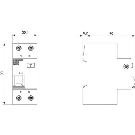 Siemens 5SU1356-6KK16 Disjoncteur Différentiel/Disjoncteur De Protection 2 Pôles 16 A 0.03 A 230 V 2 Siemens 5SU1356-6KK16 Disjoncteur Différentiel/Disjoncteur De Protection 2 Pôles 16 A 0.03 A 230 V – Image 2