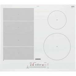 SIEMENS EX652FEB1F - Table De Cuisson A Induction - 4 Zones - 7400W - L59,2 X P52,2cm - Revetement Verre - Blanc