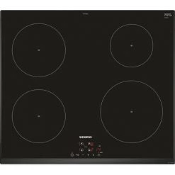 SIEMENS EU651BEB1E Table De Cuisson Induction - 4 Zones - 4600W Max - L59,2 X P52,2cm - Revetement Verre - Coloris Noir