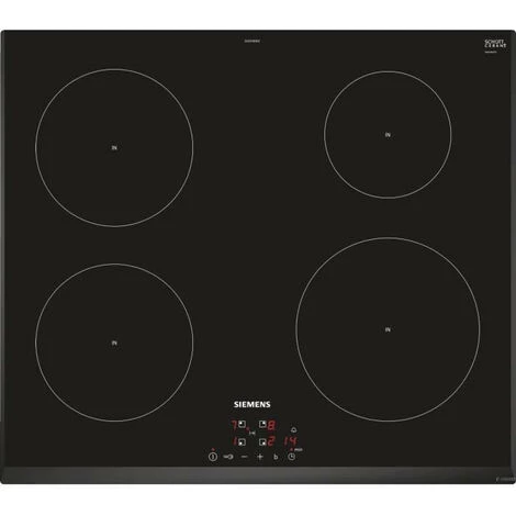 SIEMENS EU651BEB1E Table De Cuisson Induction - 4 Zones - 4600W Max - L59,2 X P52,2cm - Revetement Verre - Coloris Noir 1 SIEMENS EU651BEB1E Table De Cuisson Induction - 4 Zones - 4600W Max - L59,2 X P52,2cm - Revetement Verre - Coloris Noir