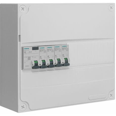 Tableau 1 Rangée Pré-équipé 1 Inter. Diff. 40A Type AC + 4 Disjoncteurs - SIEMENS - SIEMENS 1 Tableau 1 Rangée Pré-équipé 1 Inter. Diff. 40A Type AC + 4 Disjoncteurs - SIEMENS - SIEMENS