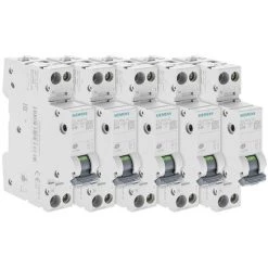 Lot De 5 Disjoncteurs électriques Phase + Neutre 10A - SIEMENS - SIEMENS