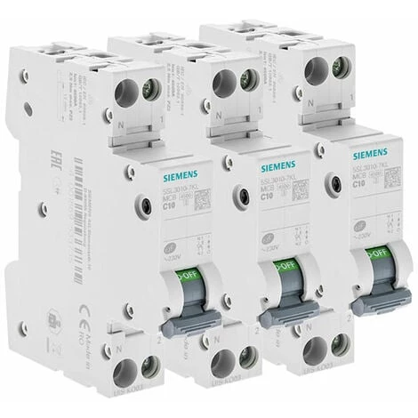 LOT 3 Disjoncteurs Modulaire 230V, 4,5kA, 1+N POLES, COURBE C, 10A - SIEMENS - SIEMENS 1 LOT 3 Disjoncteurs Modulaire 230V, 4,5kA, 1+N POLES, COURBE C, 10A - SIEMENS - SIEMENS
