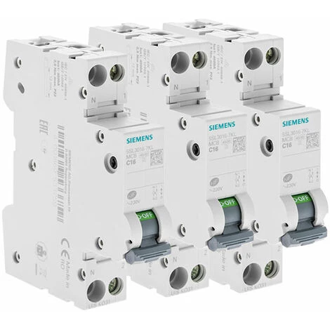 LOT 3 Disjoncteurs Modulaires 16A 230V, 4,5kA, 1+N POLES, COURBE C - SIEMENS - SIEMENS 1 LOT 3 Disjoncteurs Modulaires 16A 230V, 4,5kA, 1+N POLES, COURBE C - SIEMENS - SIEMENS
