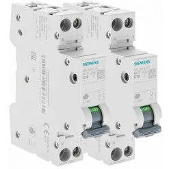 Lot De 2 Disjoncteurs électriques Phase + Neutre 10A - SIEMENS - SIEMENS